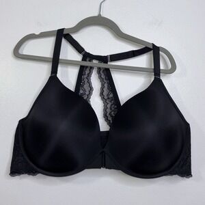 Torrid Curve Push-Up Plunge Racerback Bra Black Front Closure Size 48DDD